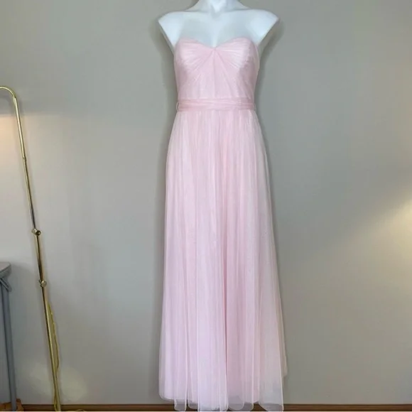 Wtoo Elegant Strapless Blush Pink Tulle Special Occasion Dress Evening Gown - Picture 7 of 14